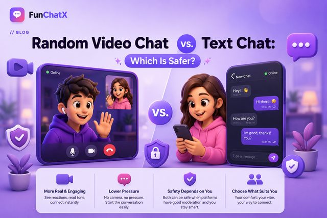 Random video chat vs text chat, which is safer