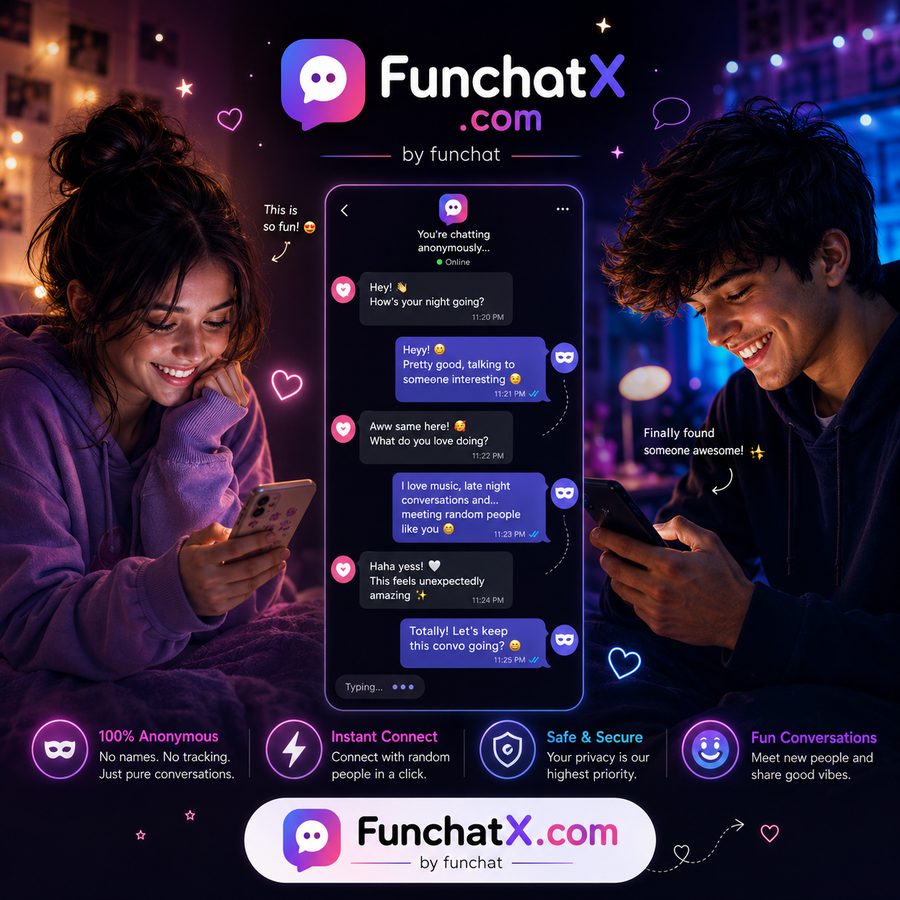 FunChatX anonymous text chat conversation on a phone screen