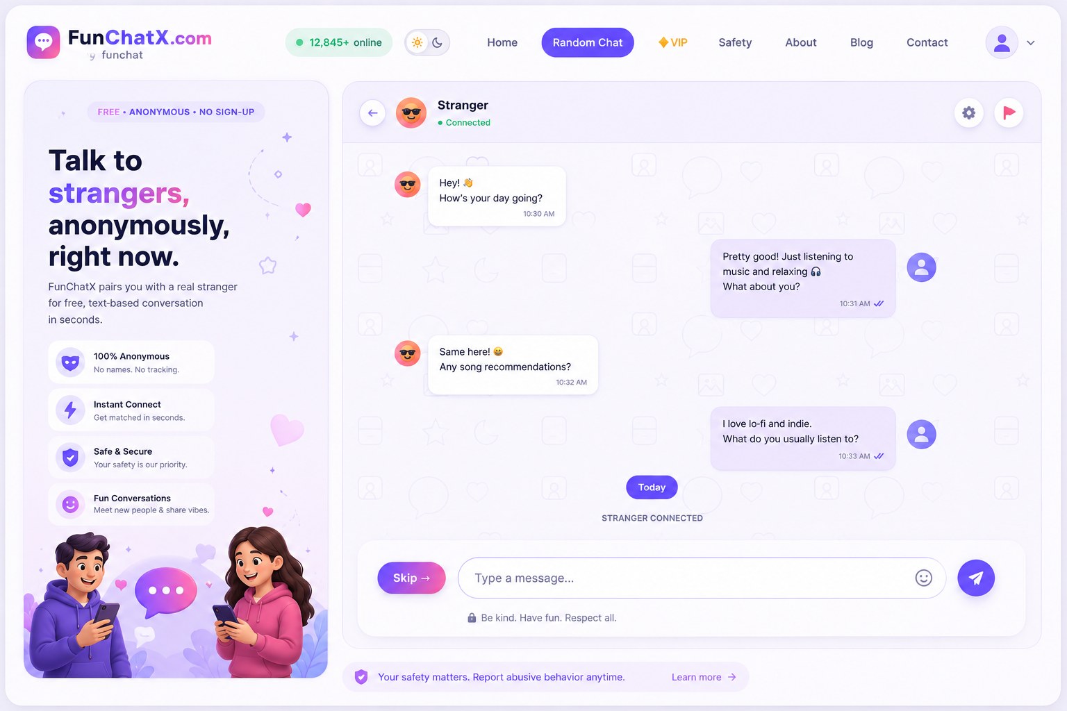FunChatX anonymous stranger chat preview
