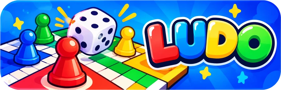 Ludo: colourful tokens, a dice and the board